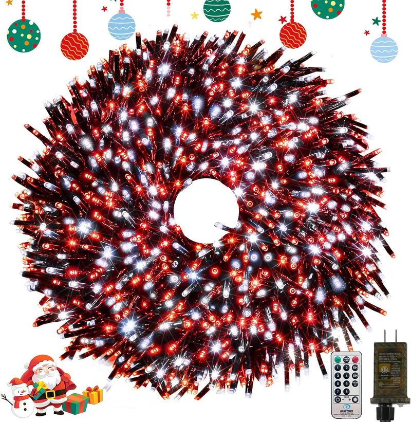 Luces de racimo de Navidad de 50 pies, 1000 luces LED con control r...