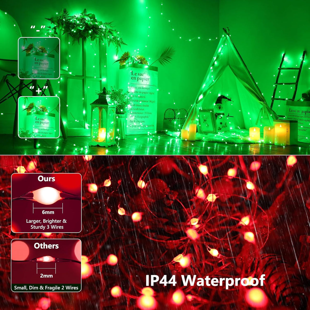 Brizled - Luces de hadas que cambian de color con control remoto, 2...