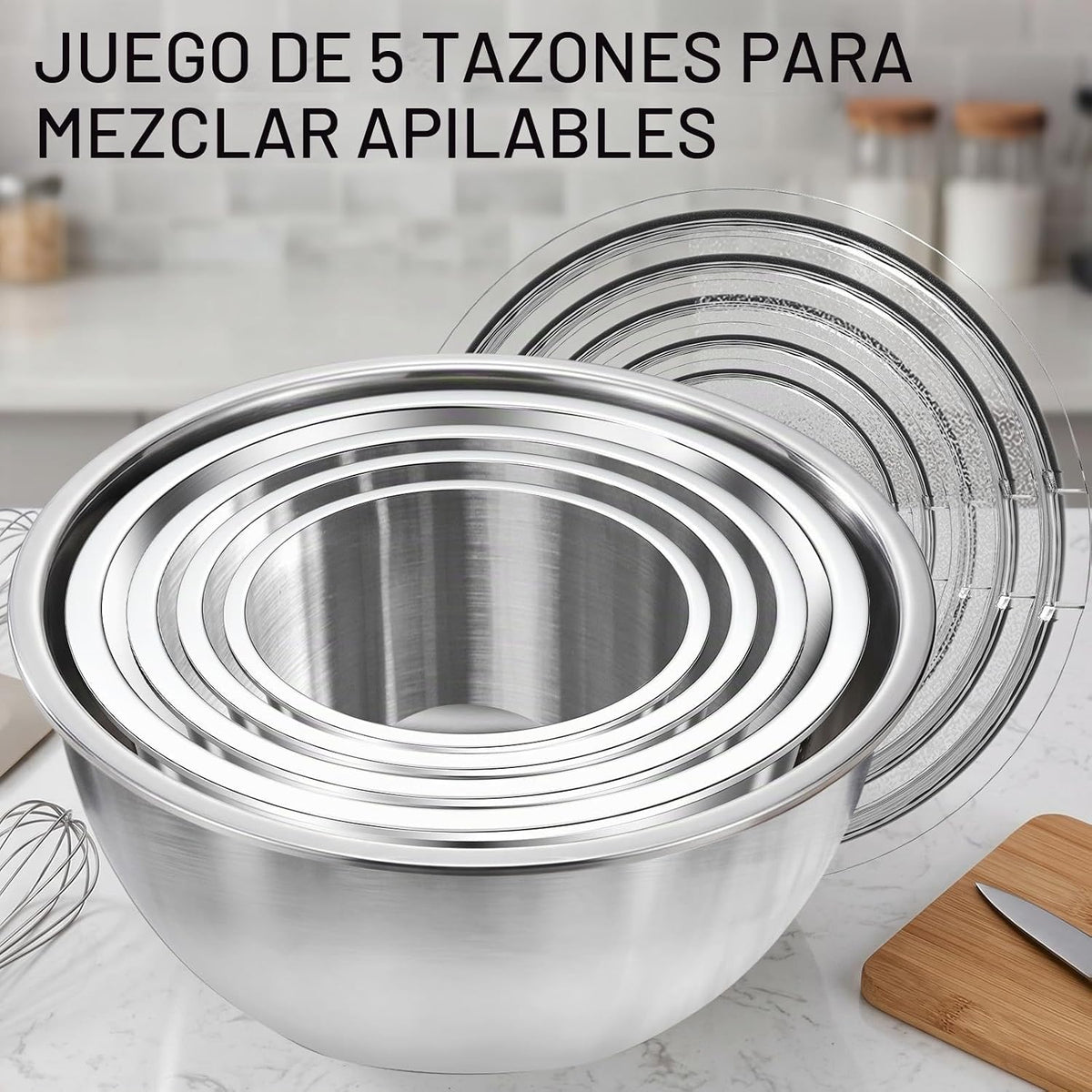 DUTZUN Cuencos para mezclar de alta calidad, acero inoxidable 304,...