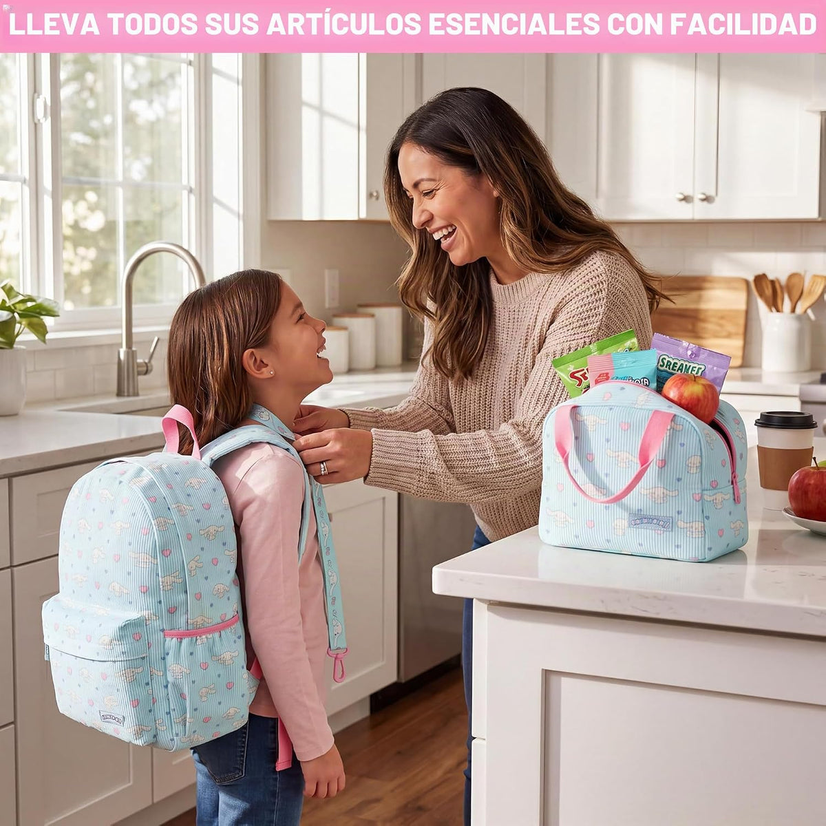 Get Trend Cinnamoroll Mochila de pana para niñas Juego de 4 piezas...