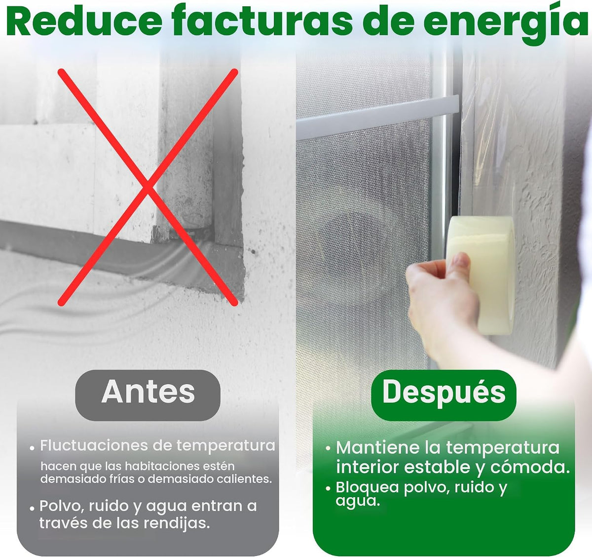 ECOHomes Cinta de sellado para ventanas (3 pulgadas de ancho x 90 p...