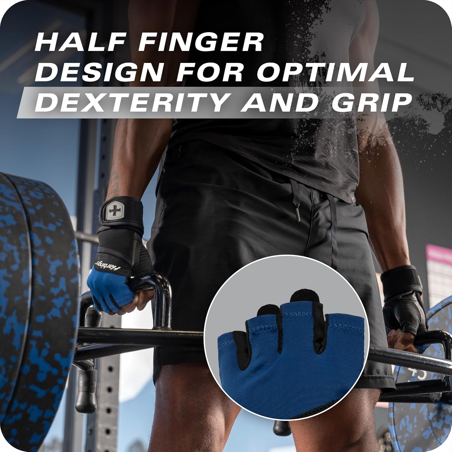 Harbinger Guantes de entrenamiento con agarre para muñeca, agarre m...