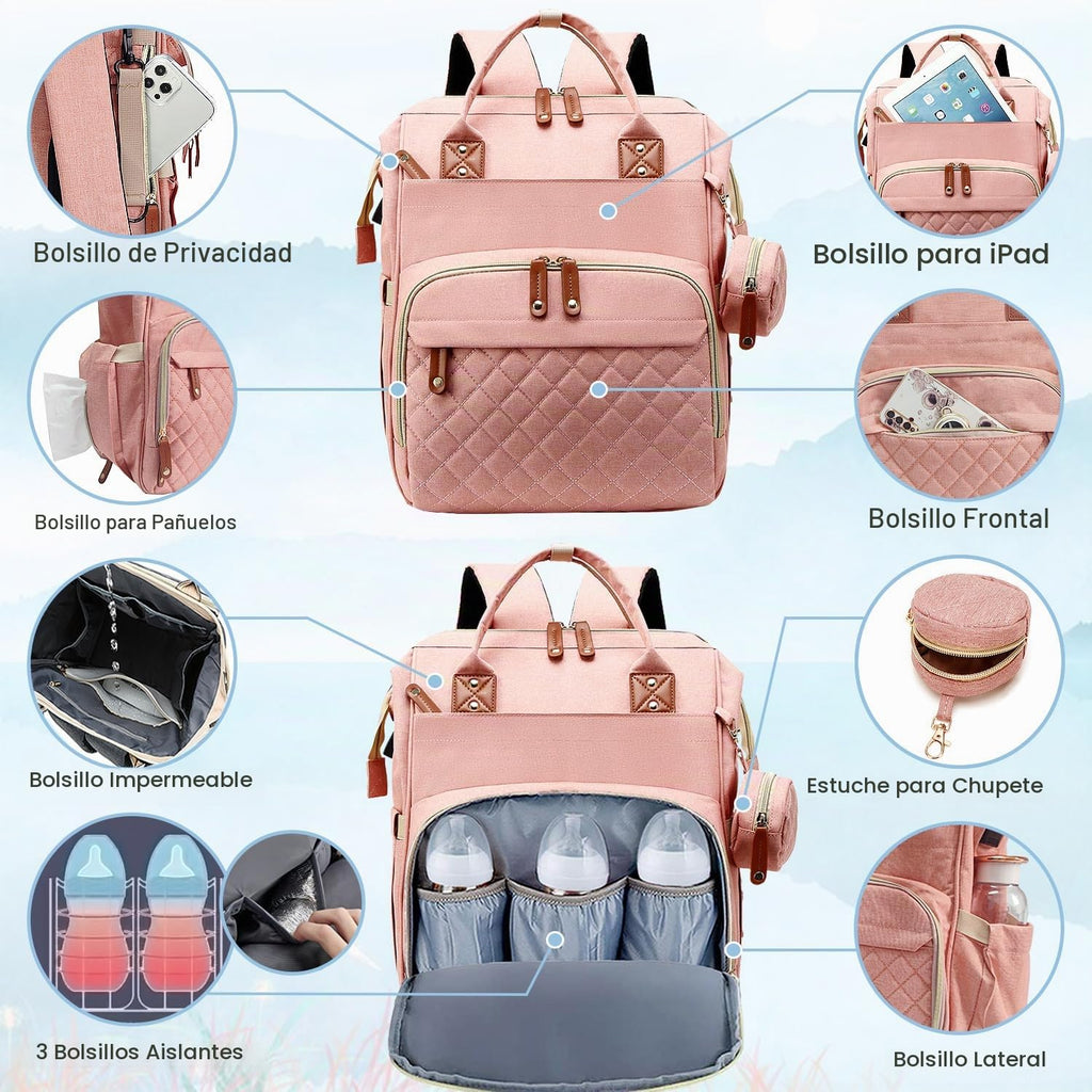 SHITIESHOU Bolsa de pañales para bebé, bolsa de pañales para papá y...
