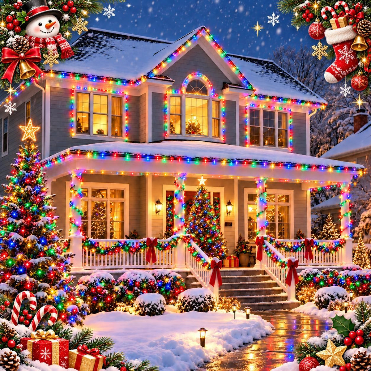 Tira de luces de Navidad conectables de 300 luces LED de 99 pies, 1...