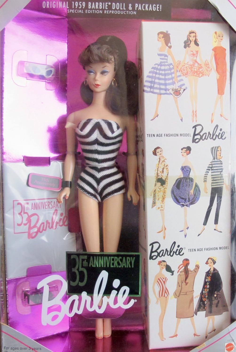 Barbie Muñeca del 35 aniversario (pelo moreno) Reproducción 1959 Mu...