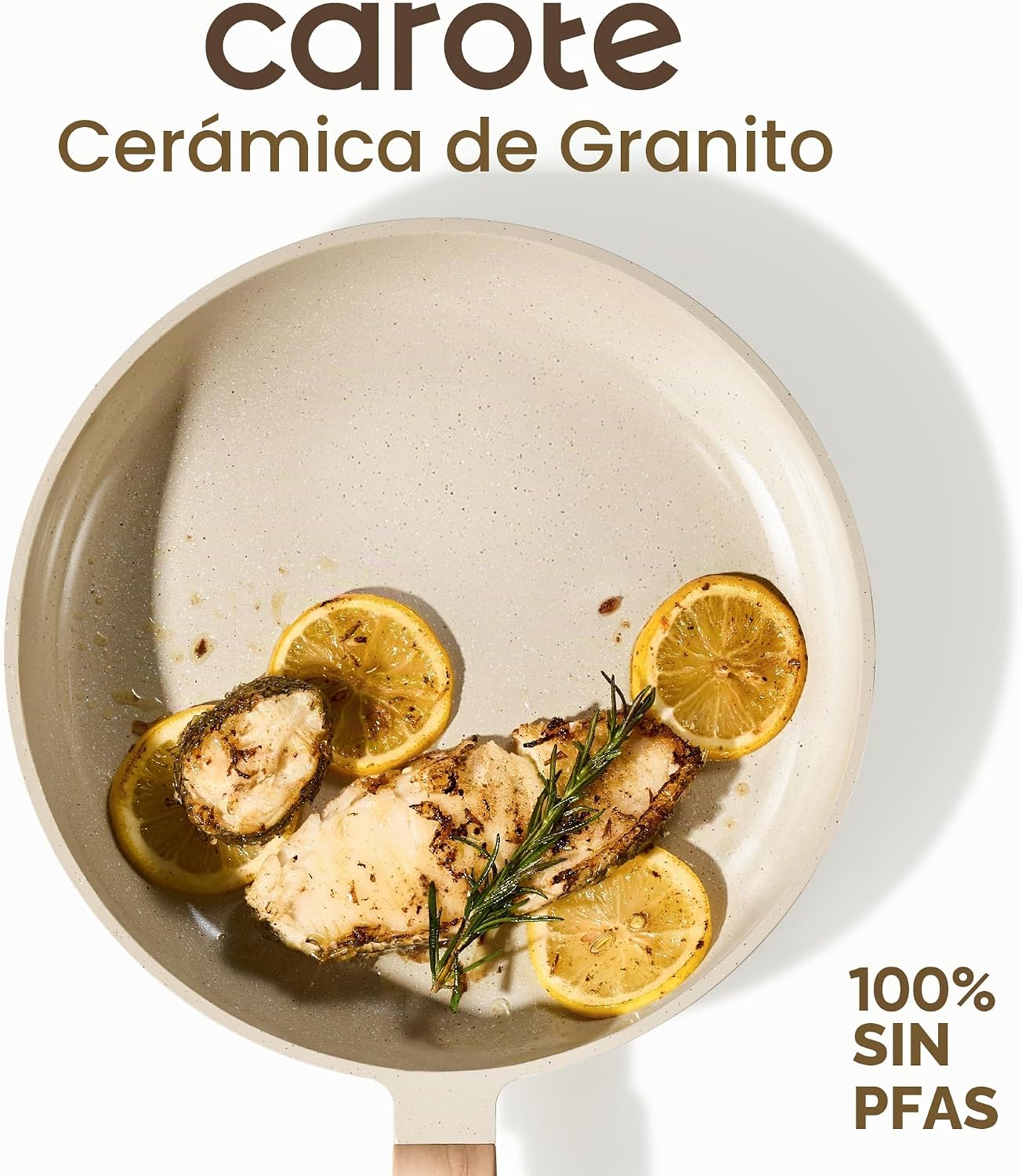 CAROTE Juego de utensilios de cocina de cerámica, ollas y sartenes...