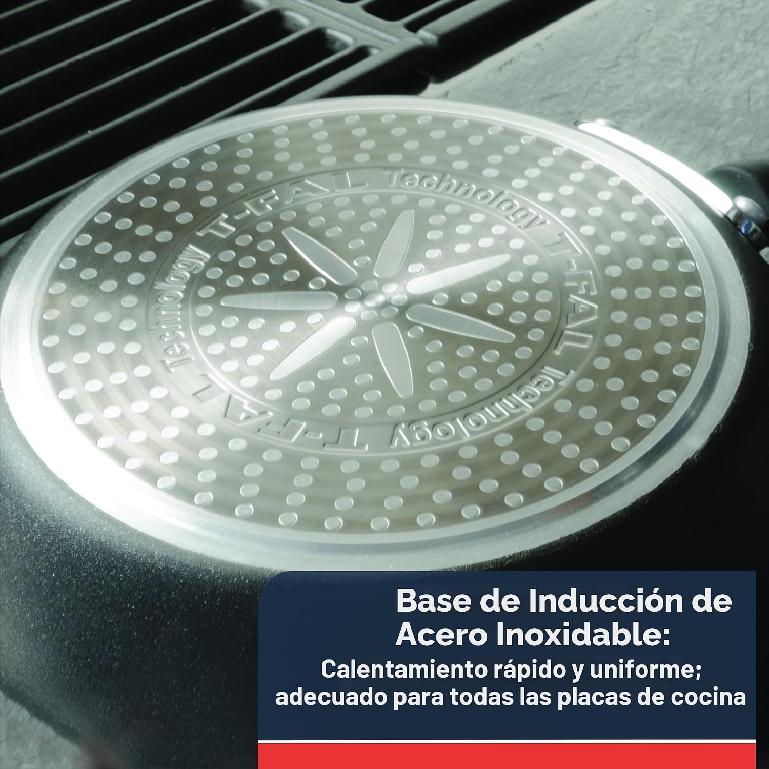Sartén T Fal, Antiadherente, Negro | Apto para horno hasta 400 F, i...