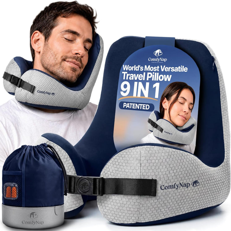ComfyNap® Almohada de cuello de viaje versátil para avión [patentad...