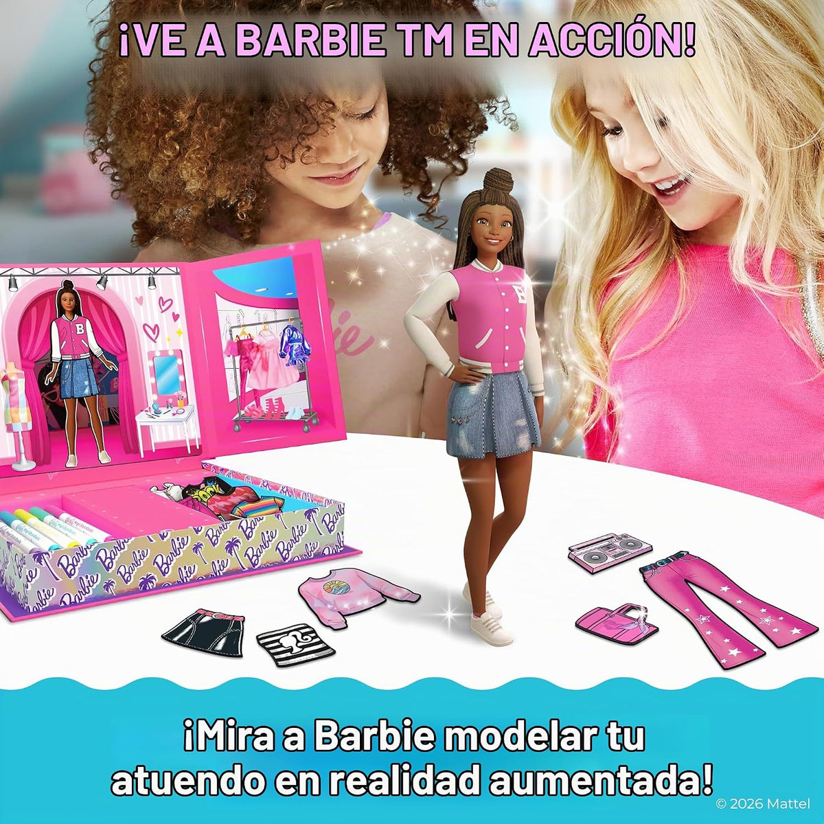 Barbie Magic Style Studio- Kit de moda de muñecas de vestir magnéti...