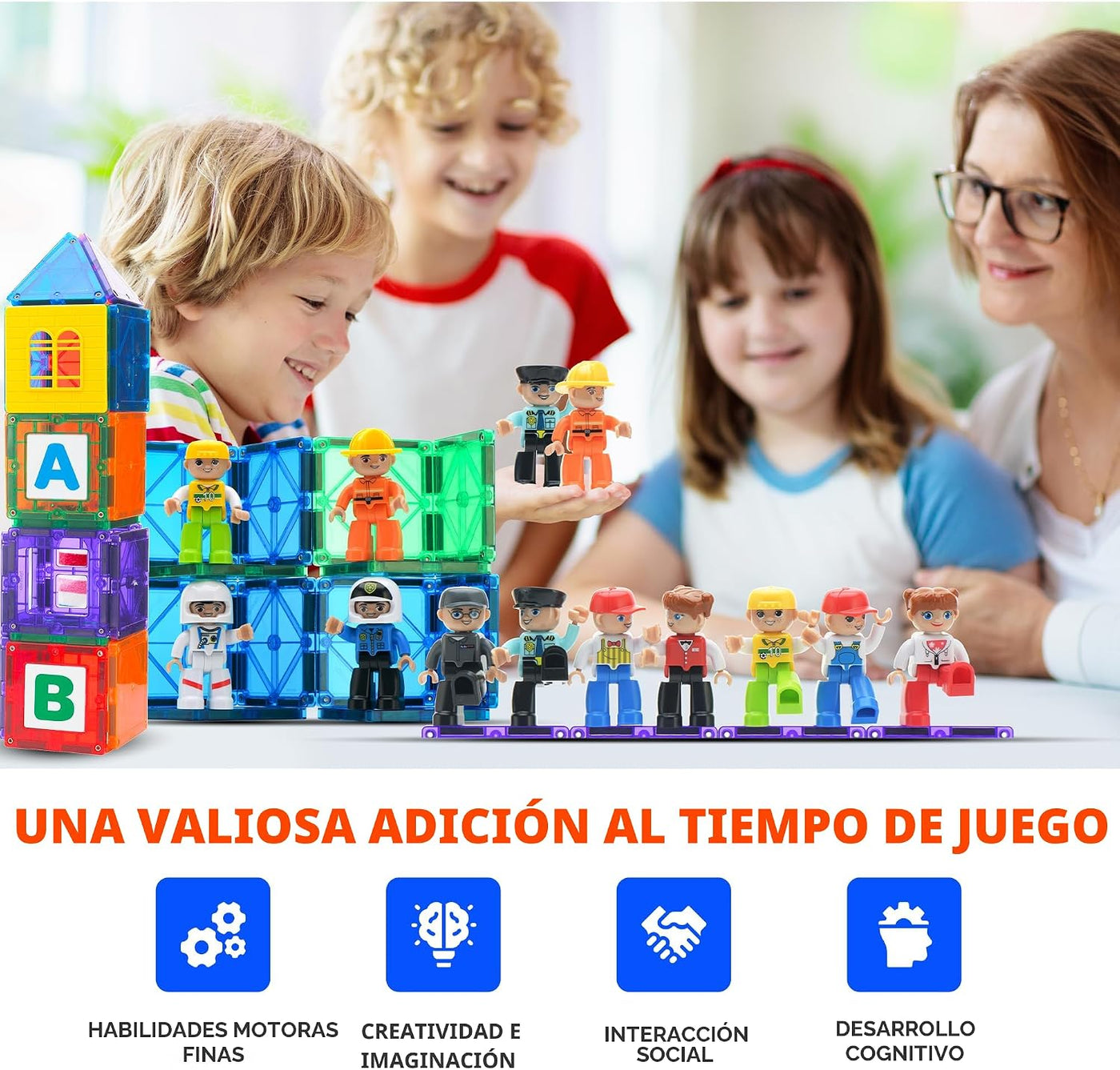 Playmags Figuras Magnéticas Grandes - Set de 15