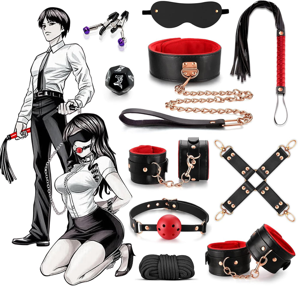 Juego de 32 piezas de restricciones sexuales BDSM, juguetes sexuale...
