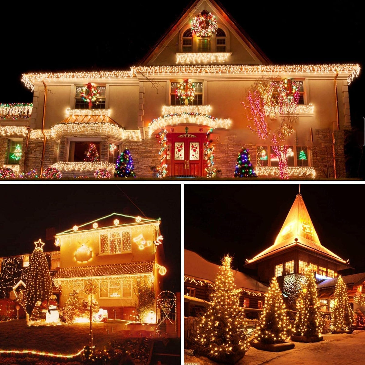 BHCLIGHT Luces de Navidad en racimo de 1500 LED de 75 pies con cont...