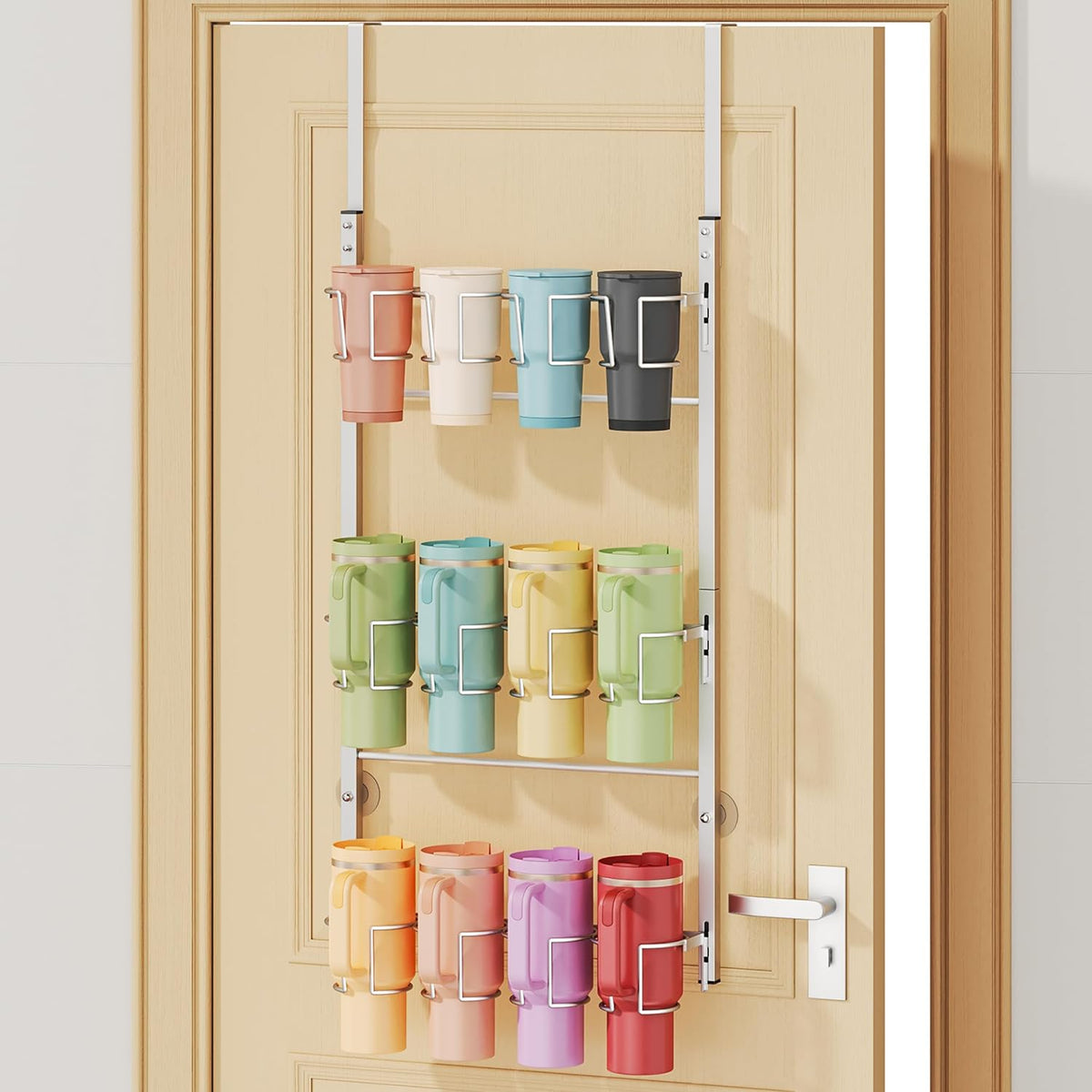SWTYMIKI Organizador de botellas de agua de 3 niveles, soporte para...