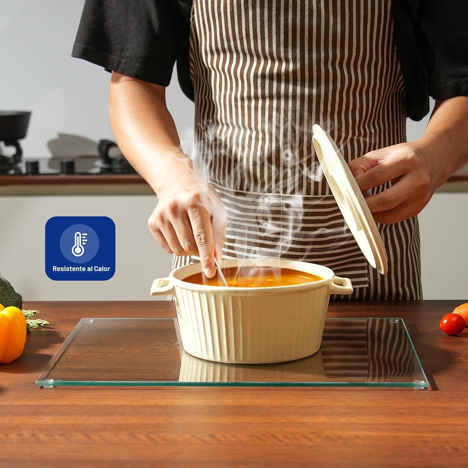 Tabla de cortar de vidrio Kitchenville de 20"x16": Protecto...