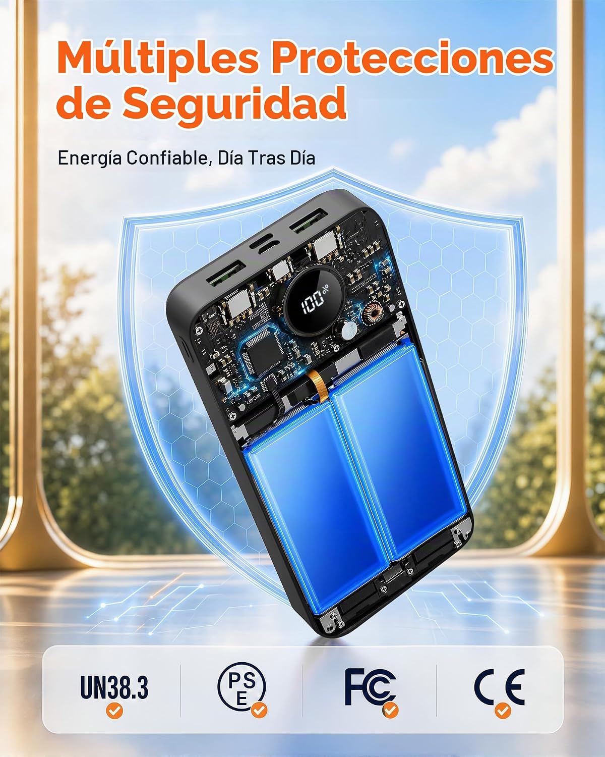 Cargador portátil 50000mAh Power Bank 22.5W carga rápida USB C bate...