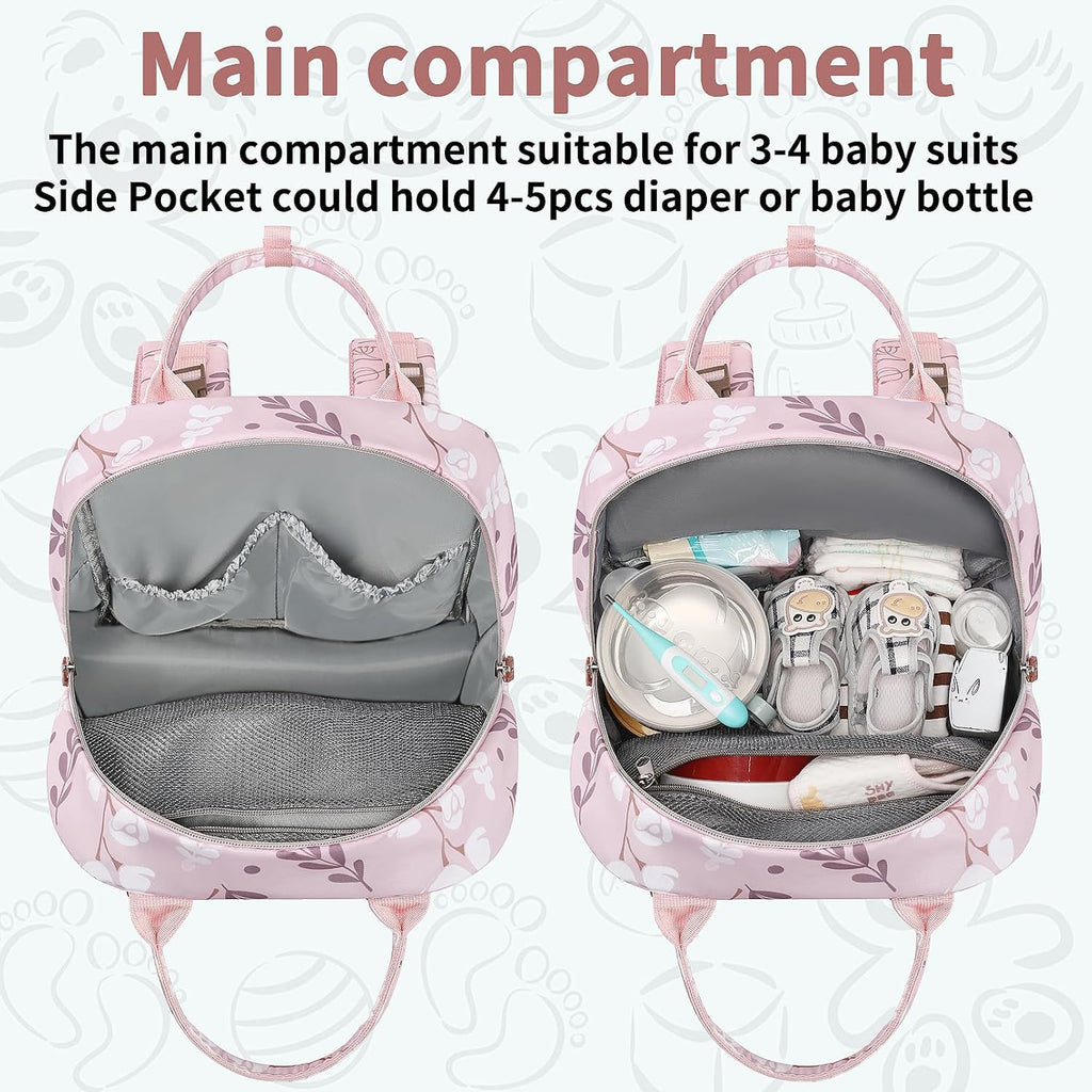 Mochila para pañales para bebé niña, bolsa de pañales impermeable m...