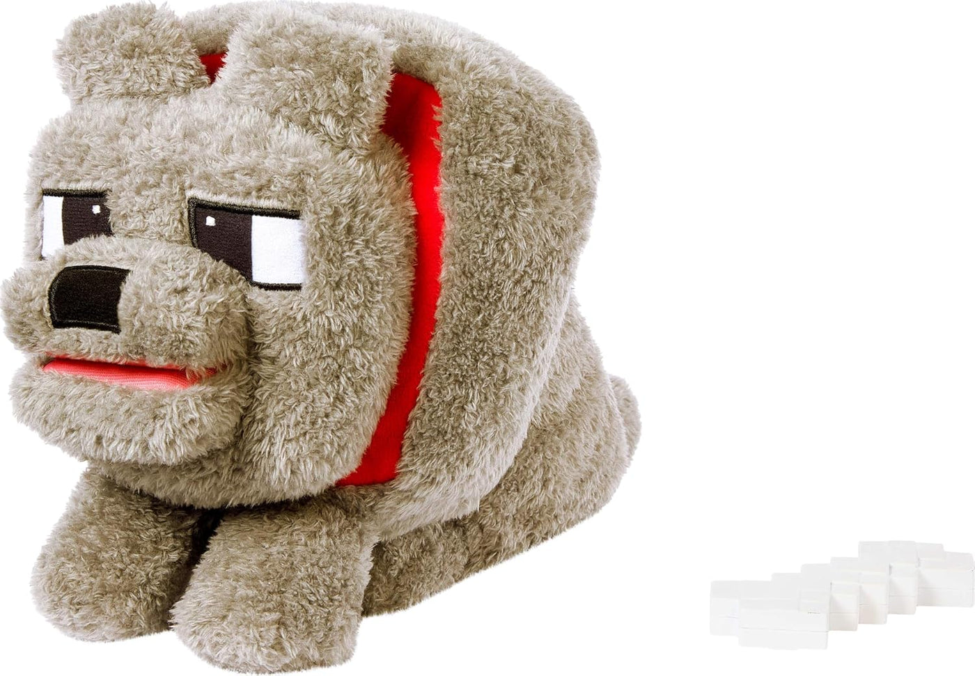 Mattel Minecraft Dennis el lobo de peluche con acción de alimentaci...