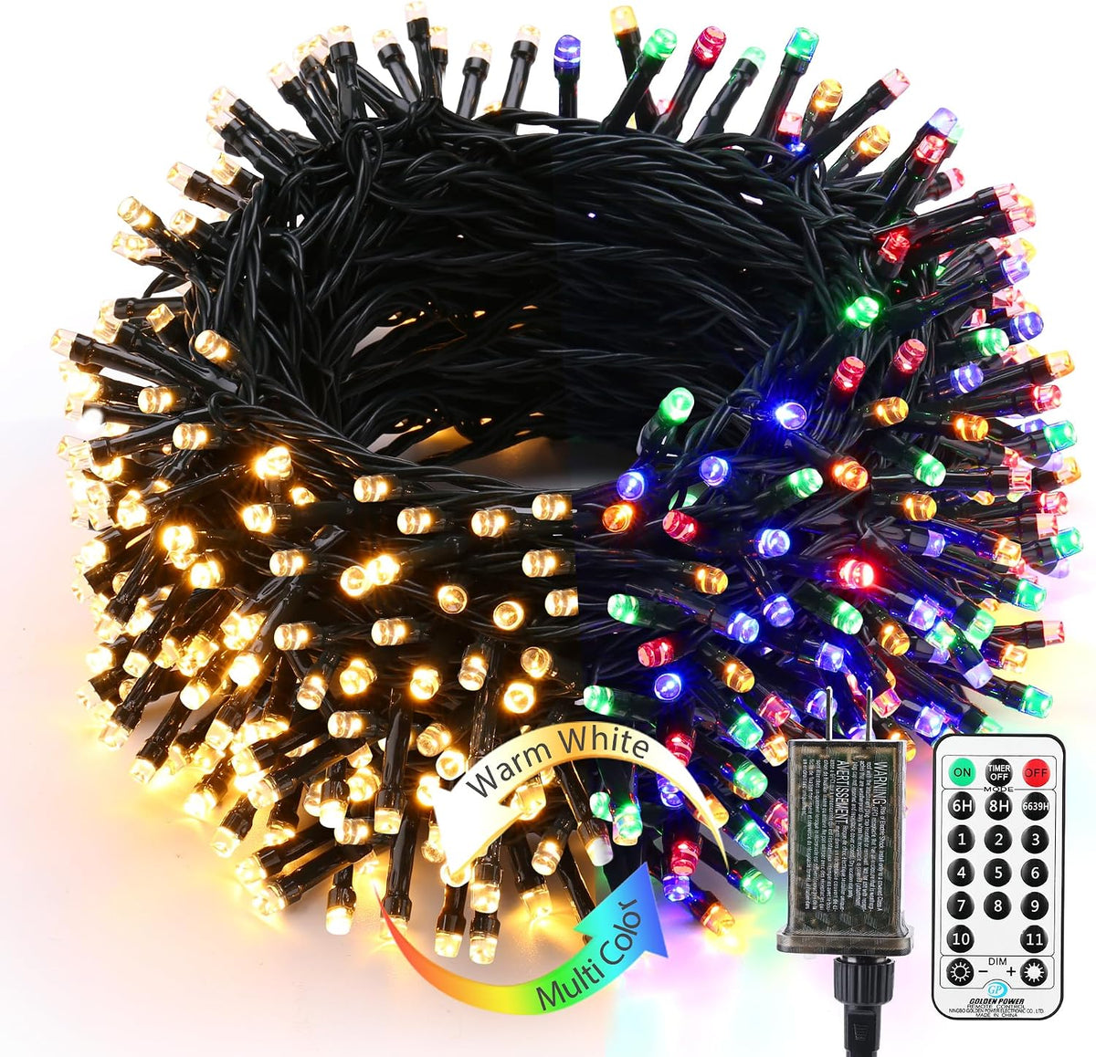 Luces de árbol de Navidad para exteriores Brizled, cadena de luces...