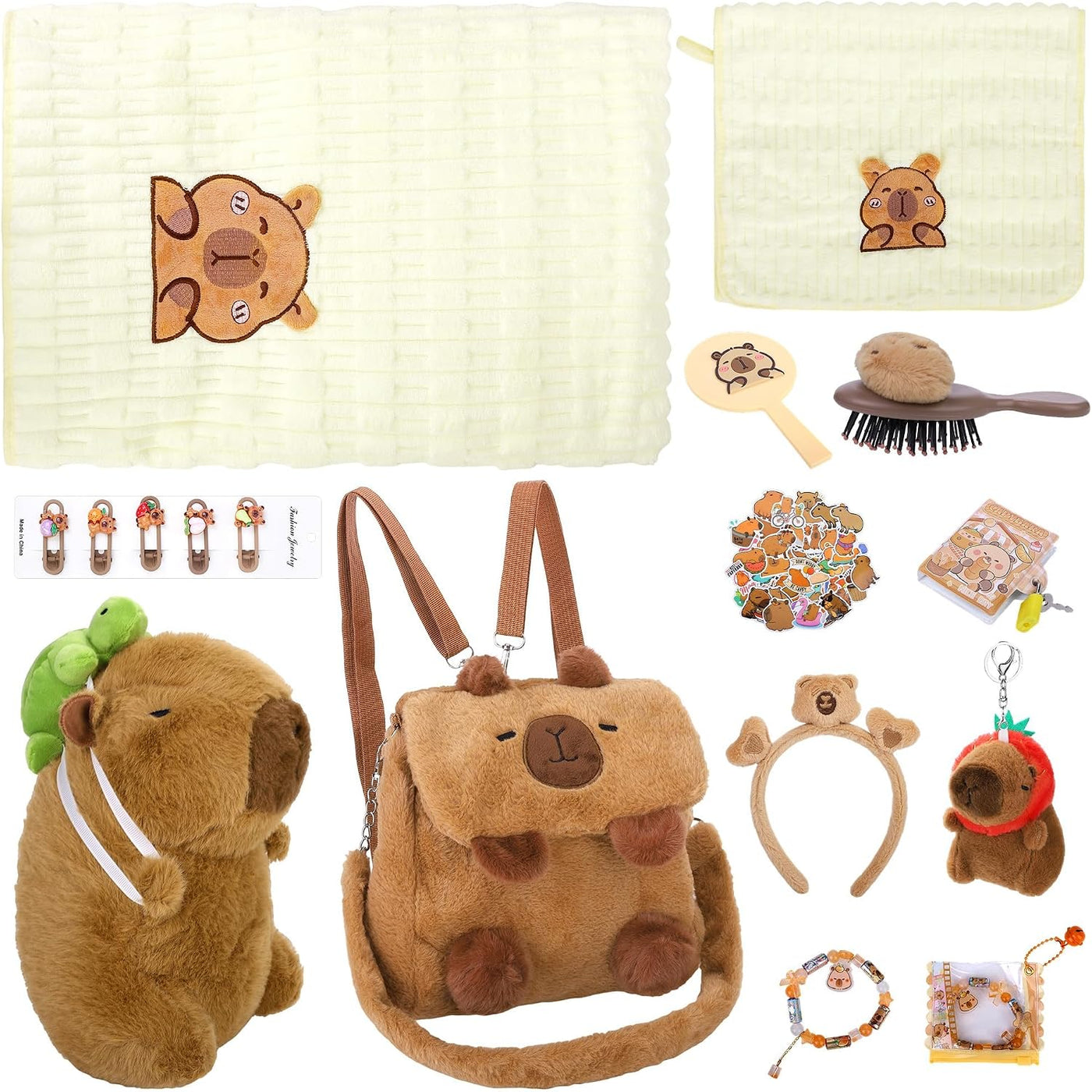 Aodaer Set de 75 piezas de juguete de peluche de capibara con llave...