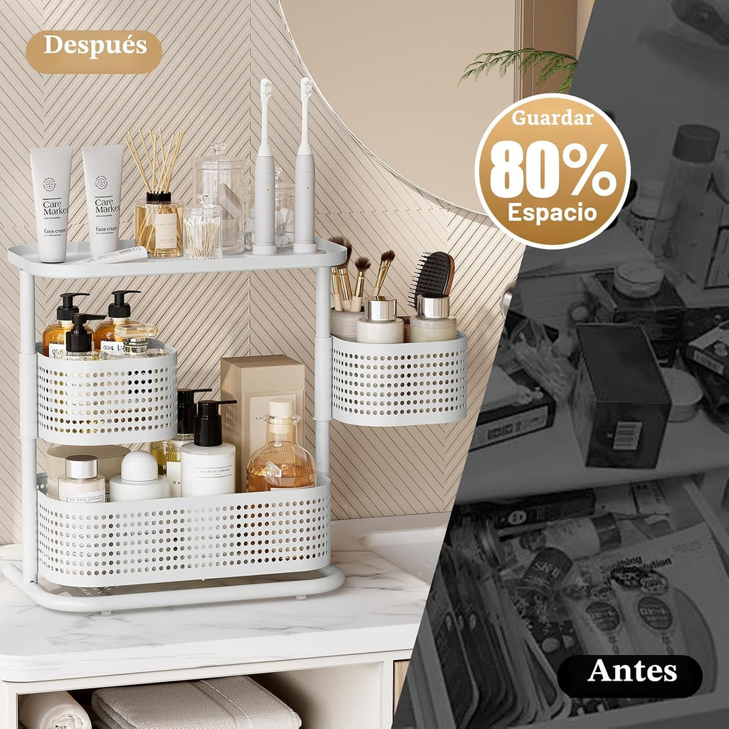 KINGRACK - Organizador de metal para mostrador de baño, estante gir...