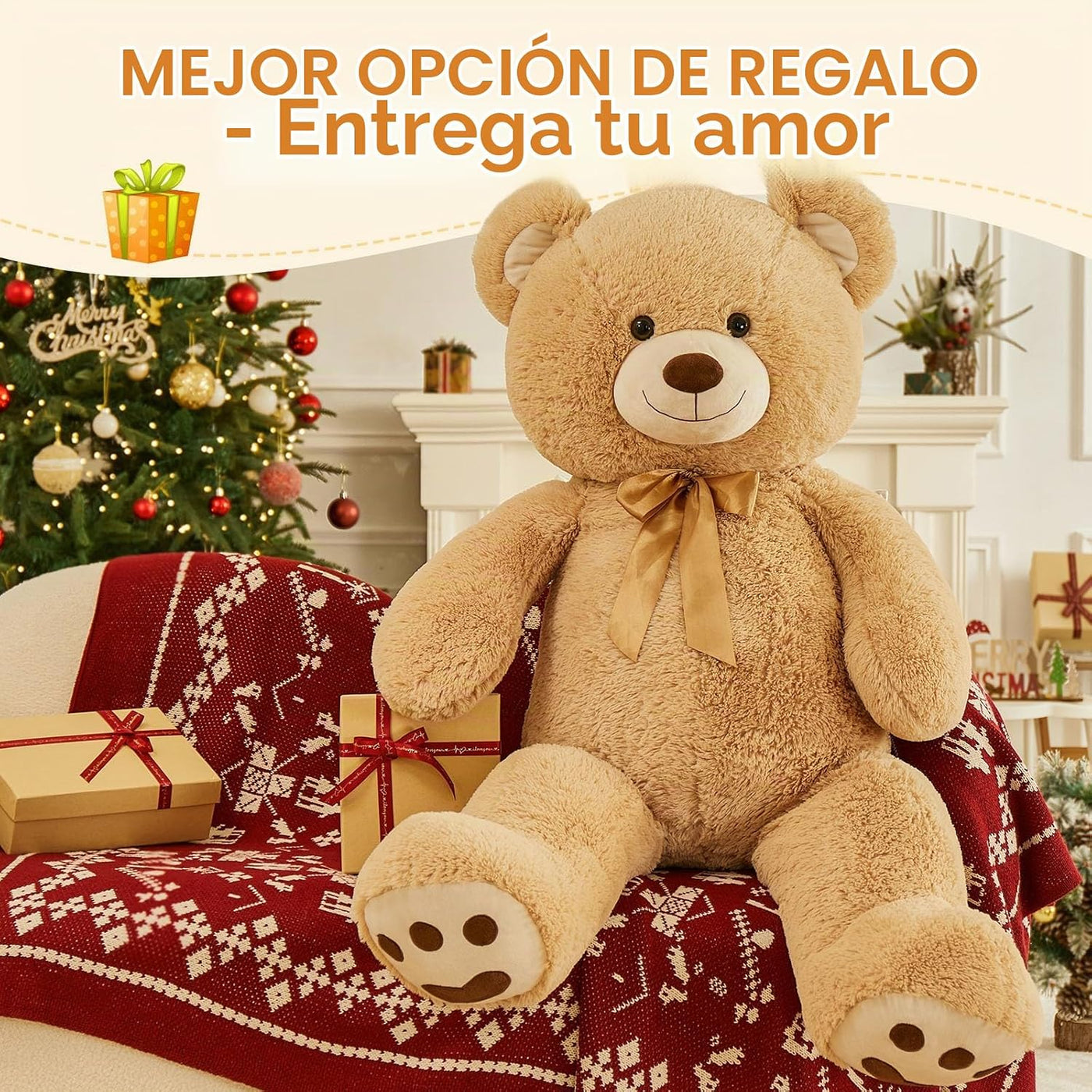MorisMos Oso de peluche gigante de 47 pulgadas, 4 pies, oso de pelu...