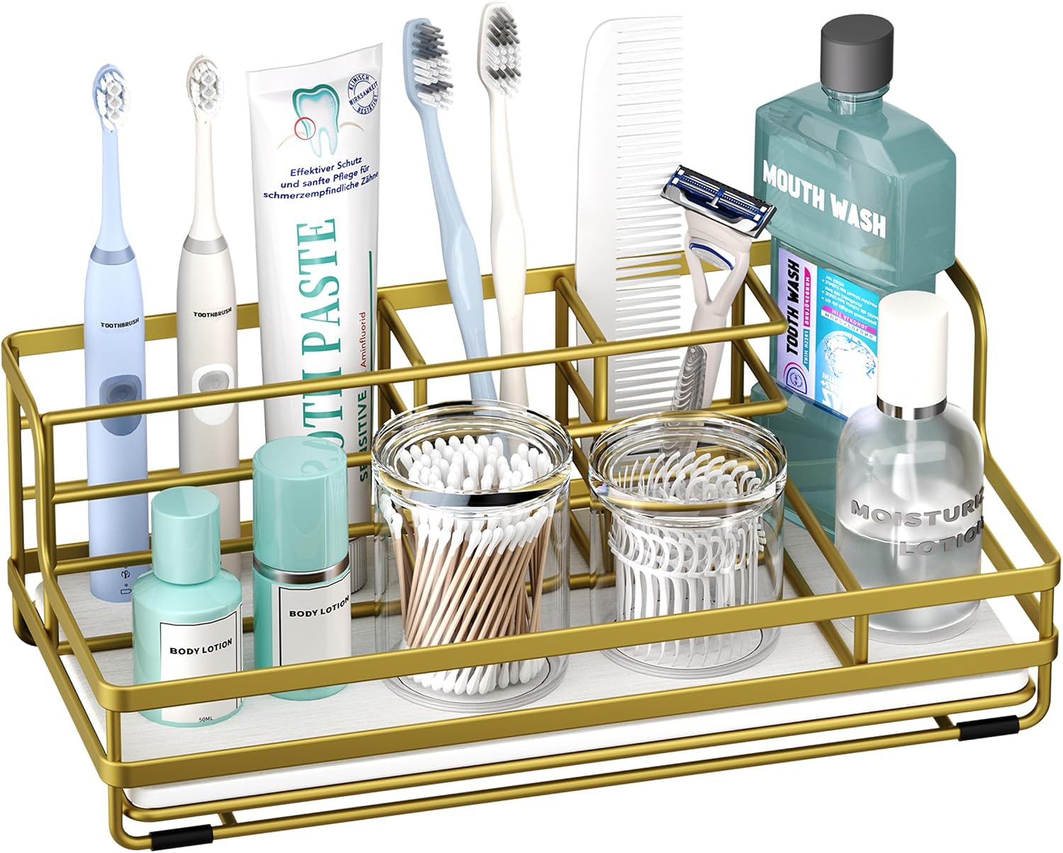 HapiRm Portacepillos de dientes para baño, organizador de encimera...
