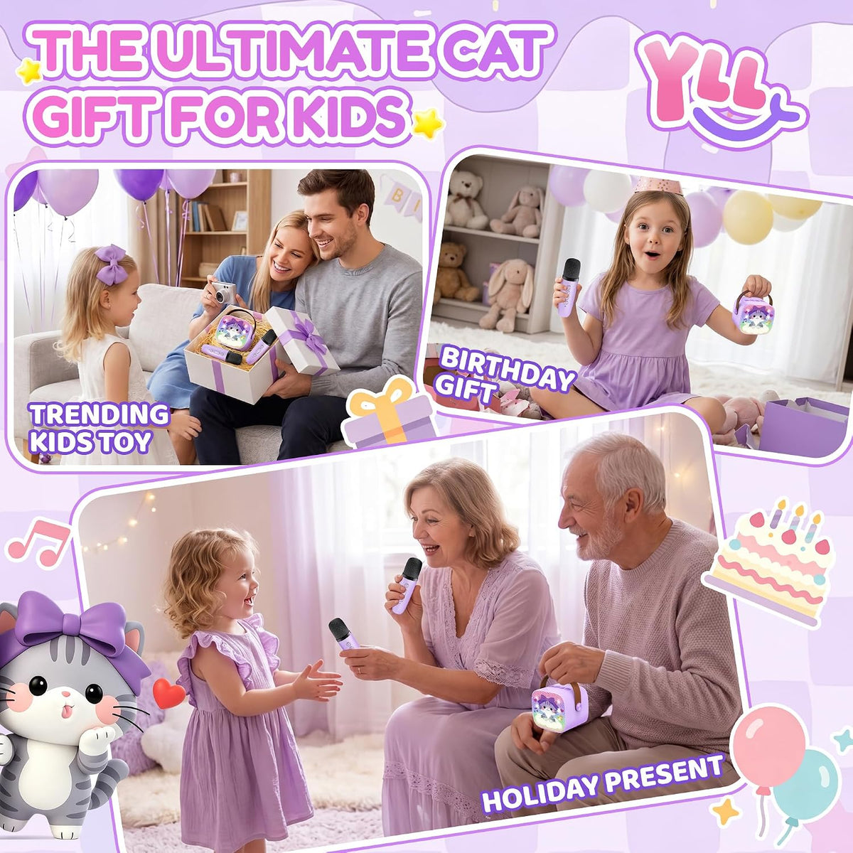 YLL Máquina de karaoke para niños, regalos de cumpleaños para niñas...