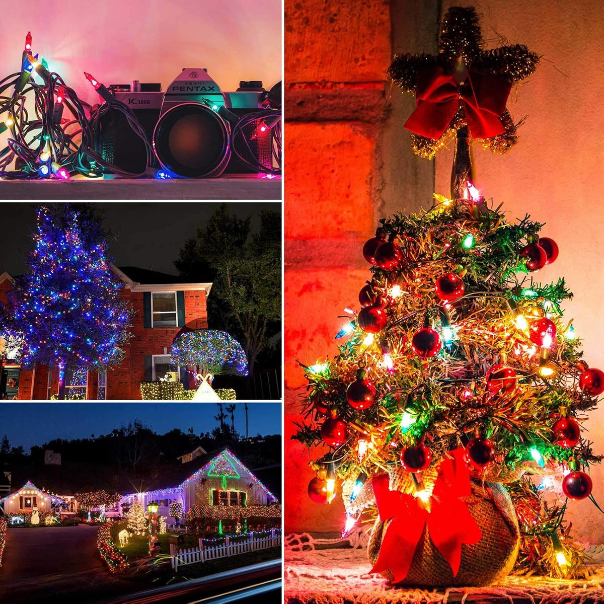 Minetom - Guirnalda de luces de Navidad transparentes, 2 unidades,...
