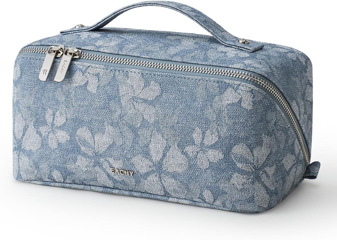 EACHY Bolsa de maquillaje de viaje, bolsas de cosméticos de gran ca...
