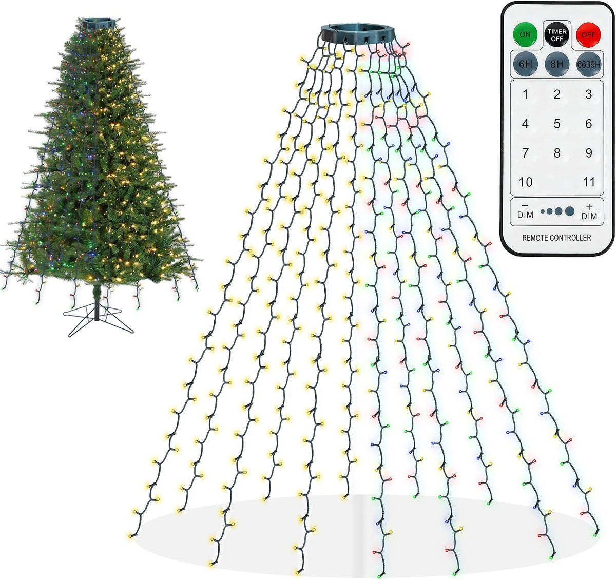 Dazzle Bright Luces para árbol de Navidad, 448 luces LED para decor...