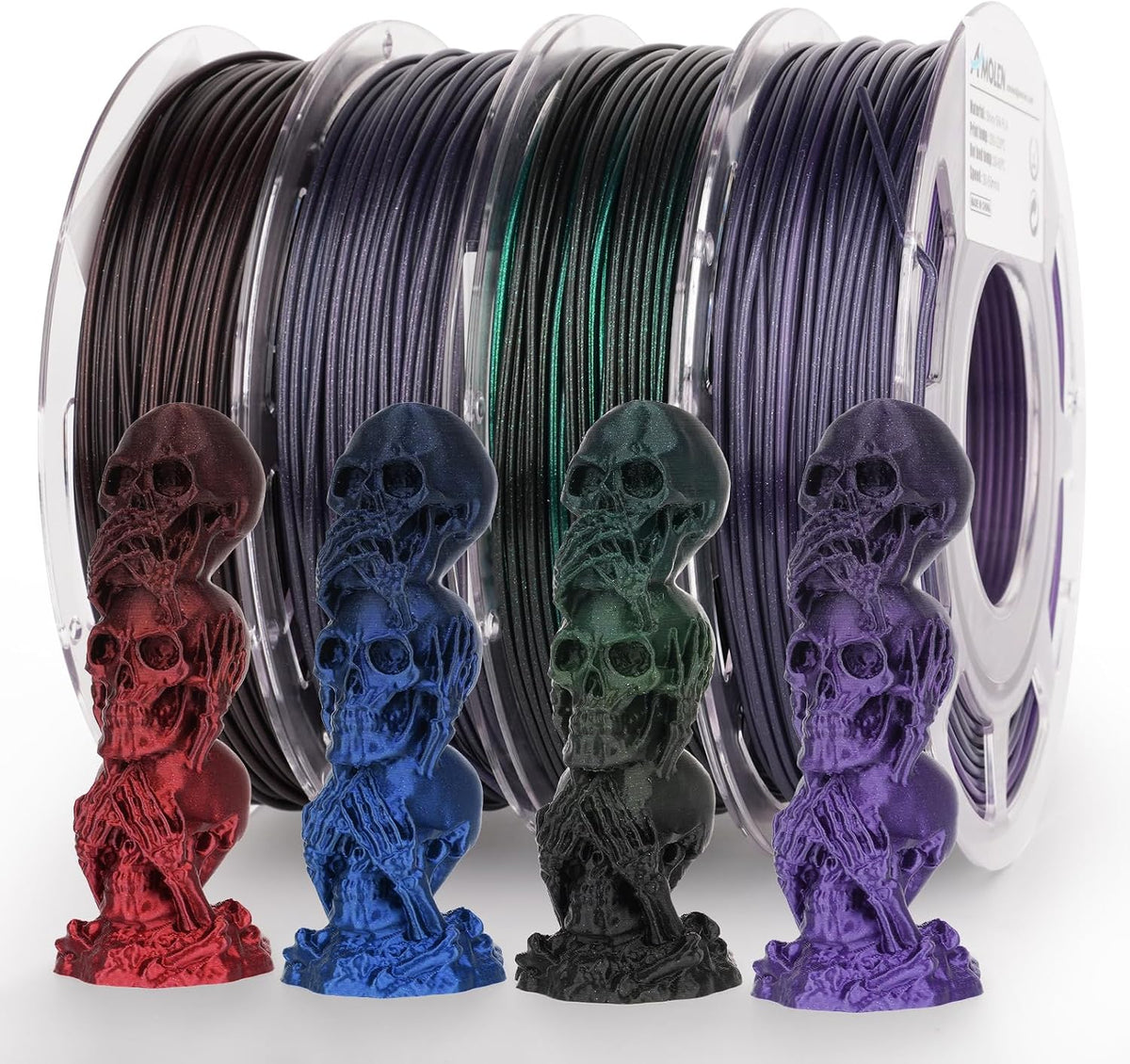 AMOLEN Paquete de filamentos para impresora 3D de PLA arcoíris degr...