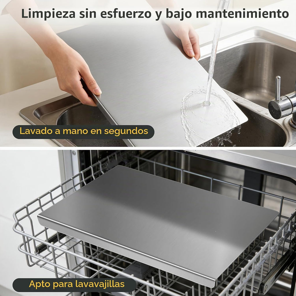 Tabla de cortar de acero inoxidable para cocina, tabla de cortar de...