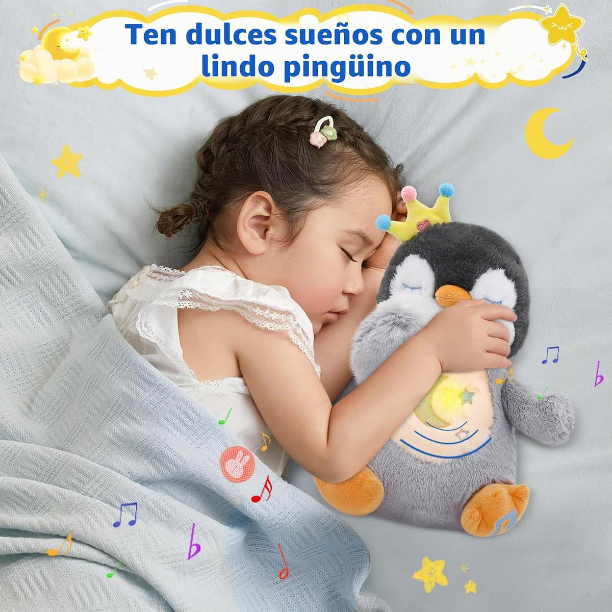 MIAODAM Animal de Peluche Pingüino con Respiración de Felpa para la...