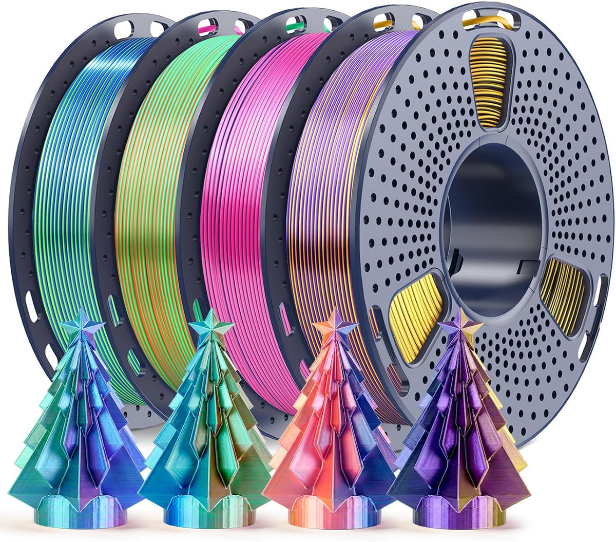 SUNLU - Filamento de ácido poliláctico de triple color de seda de 0...