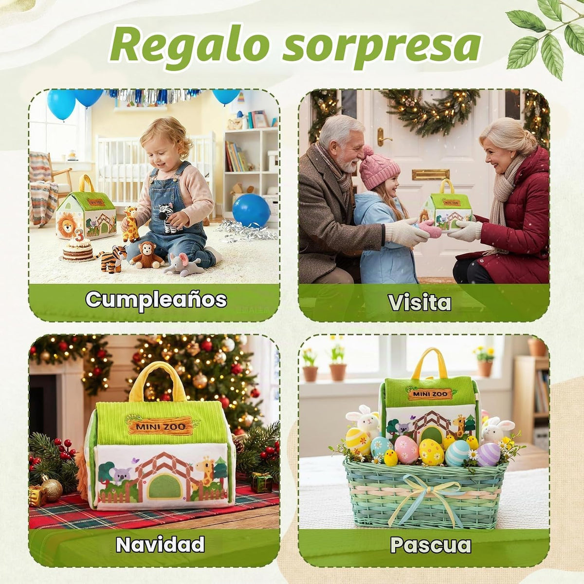 OUOZZZ Juguetes para niños de 1, 2 y 3 años, juego de animales de p...