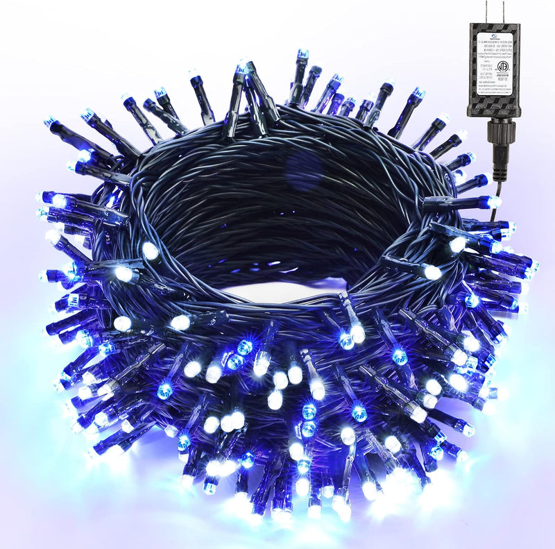Guirnalda de luces navideñas blancas y azules Brizled para interior...