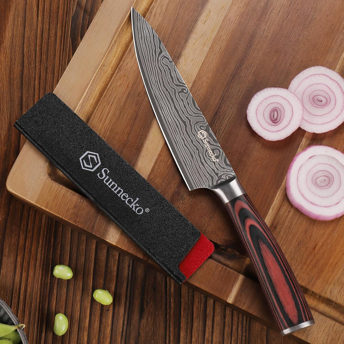Sunnecko - Cuchillo pequeño de chef de 5.5 pulgadas, cuchillo utili...