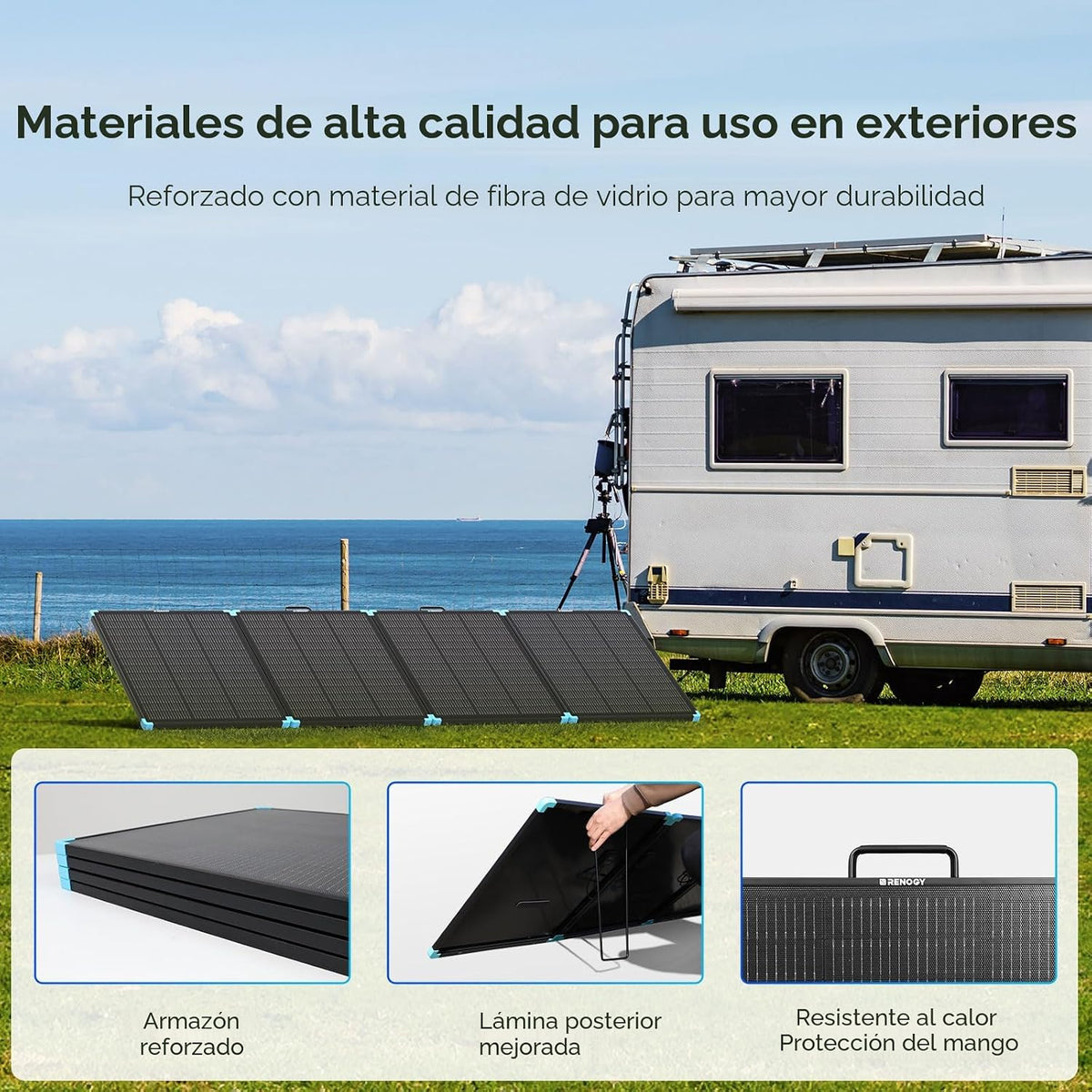 Panel solar portátil Renogy de 300 W, 25 % de alta eficiencia para...
