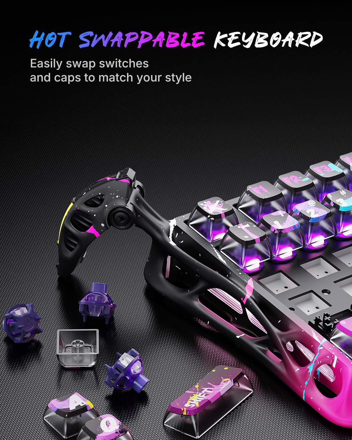 GravaStar Mercury V75 PRO Teclado para juegos con efecto Hall, tecl...