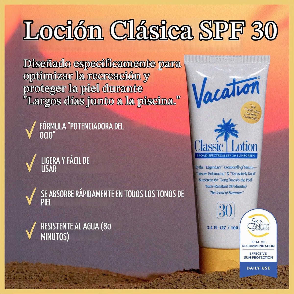 Paquete de loción protectora solar y ambientador Vacation Classic S...
