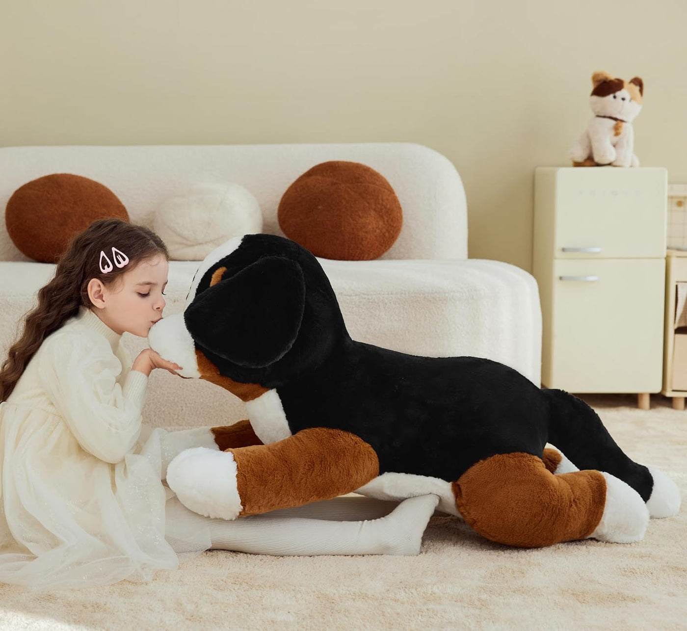 IKASA - Perro de montaña bernese gigante de peluche, juguetes suave...