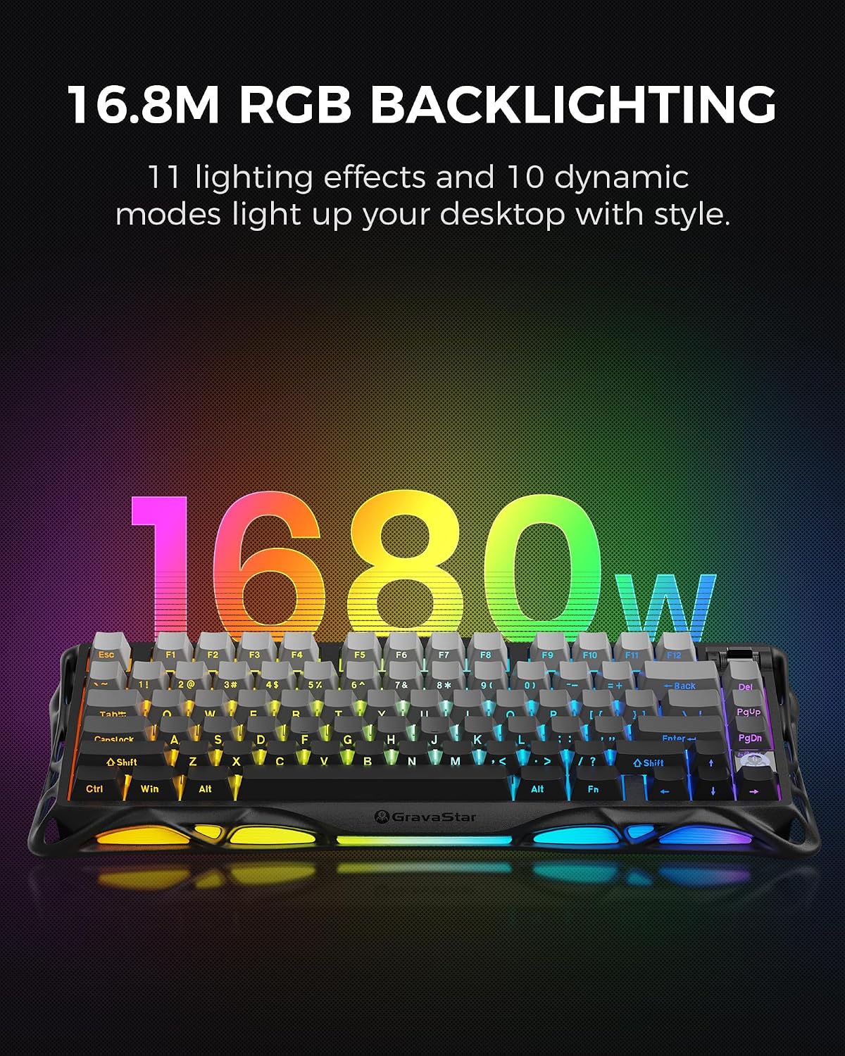 GravaStar Mercury K1 75% teclado mecánico inalámbrico para juegos,...