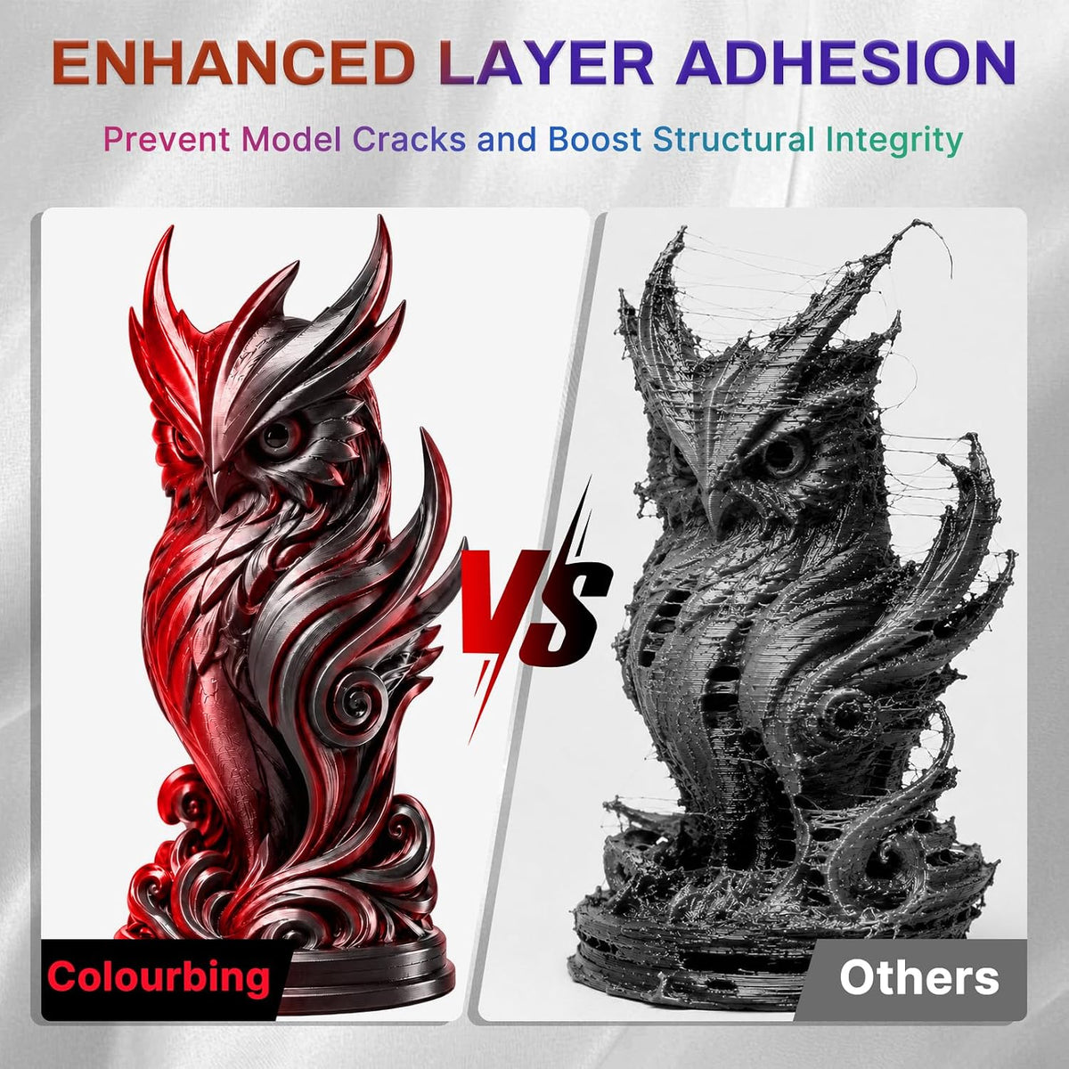 Colourbing Filamento de impresora 3D PLA+ de seda presecada de dobl...