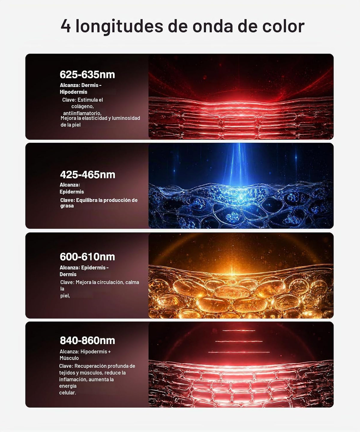 Máscara de terapia de luz roja para cara y cuello, NIR de 850 nm y...