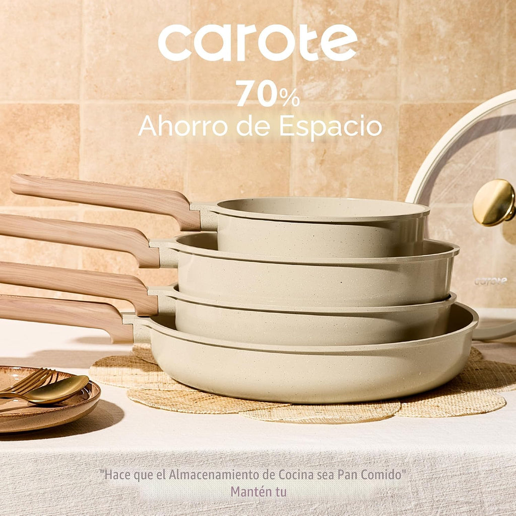 CAROTE Juego de ollas y sartenes, juego de utensilios de cocina de...