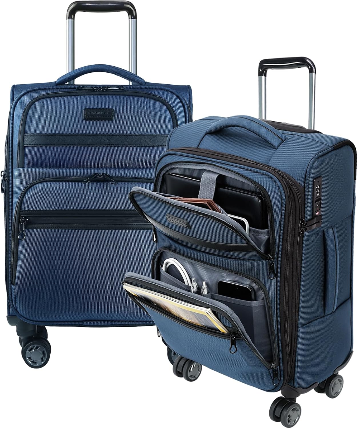 KROSER Softside - Maleta de mano expandible con bolsillos frontales...