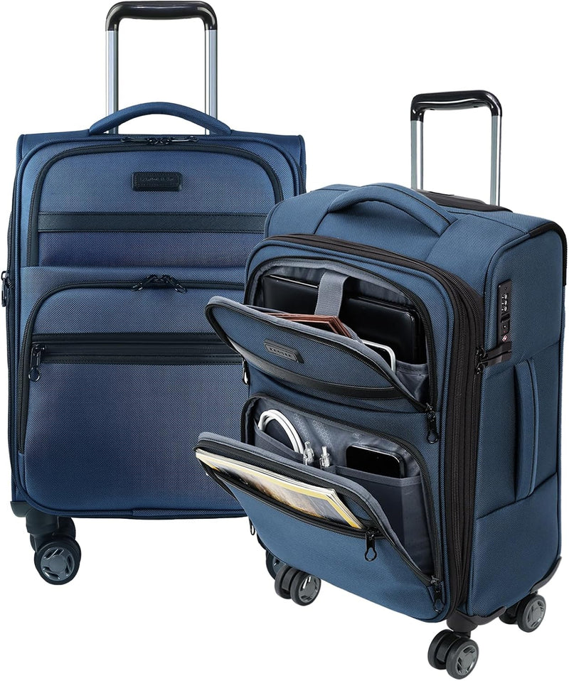 KROSER Softside - Maleta de mano expandible con bolsillos frontales...