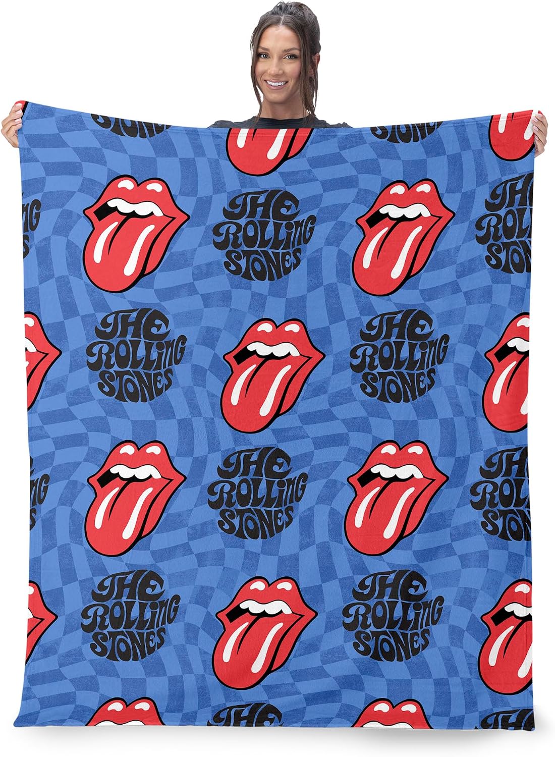 Northwest The Rolling Stones Manta de diseño psicodélico a cuadros,...