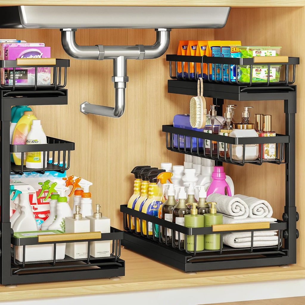 Organizador y almacenamiento debajo del fregadero para baño y cocin...