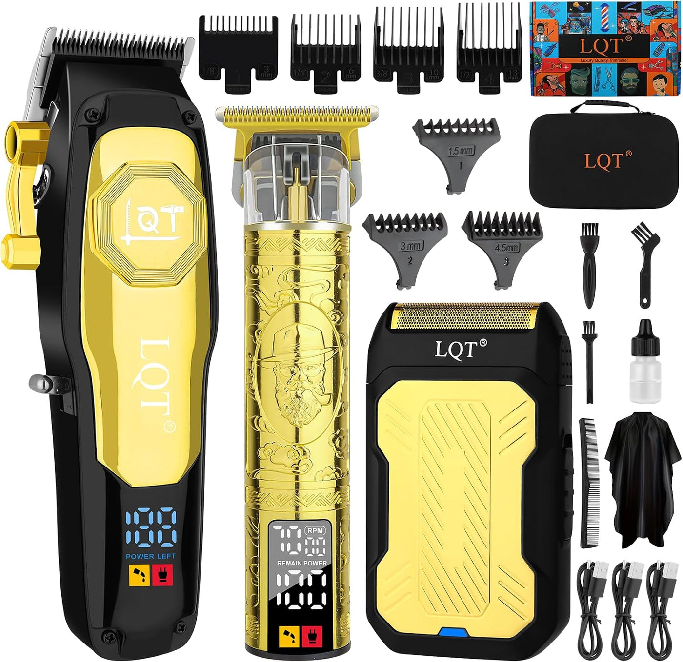 LQT Cortadora de pelo profesional inalámbrica para hombres, juego d...